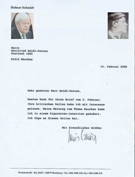 Brief von Helmut Schmidt 2